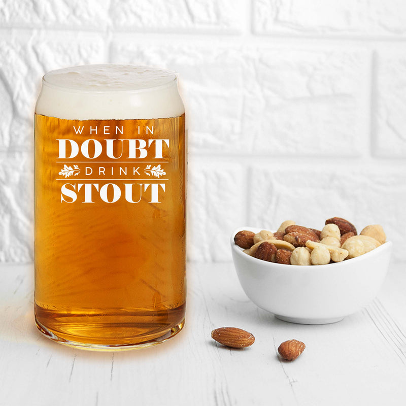 Engraved When in Doubt drink Stout Single Beer Glass