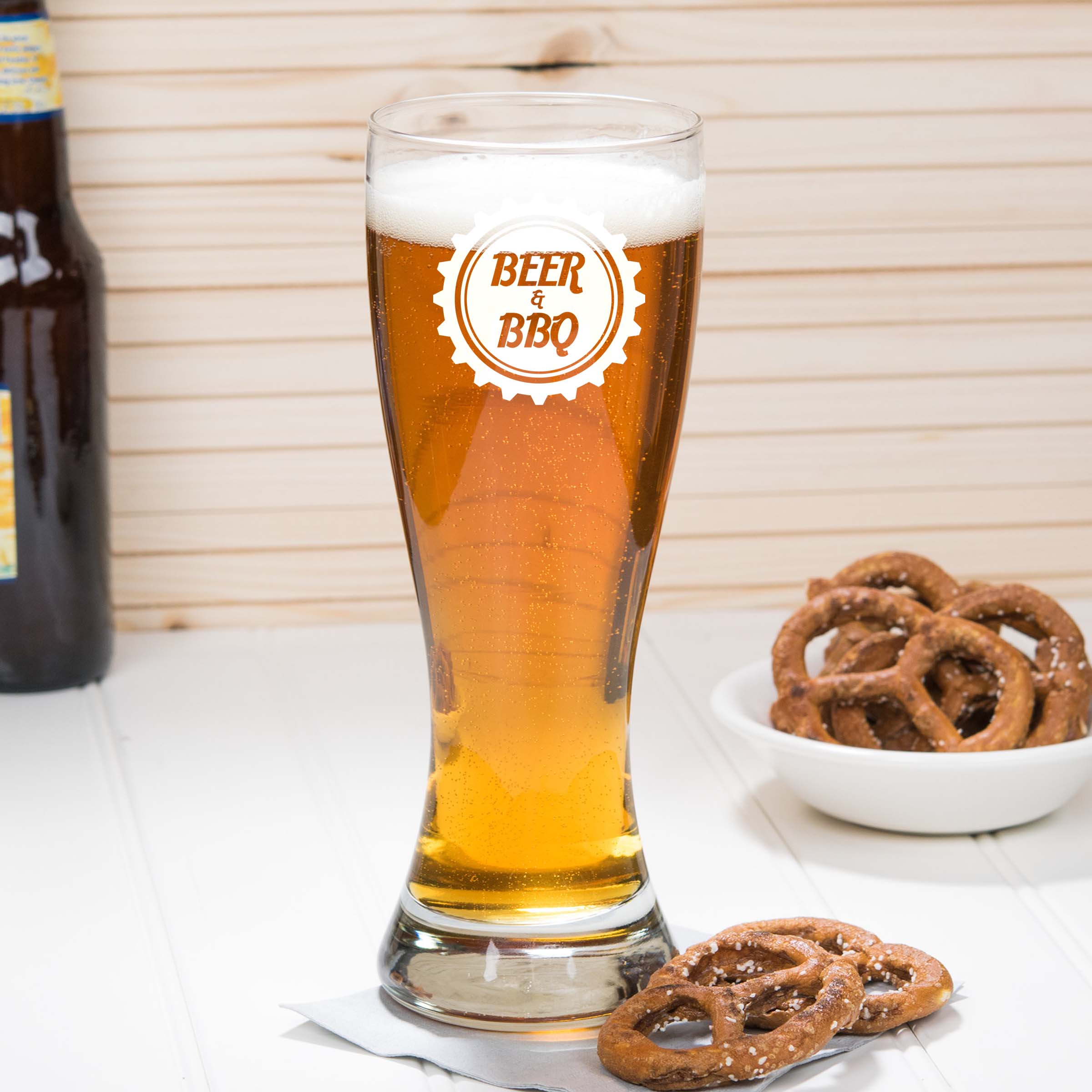 Engraved Beer & BBQ Single Beer Glass