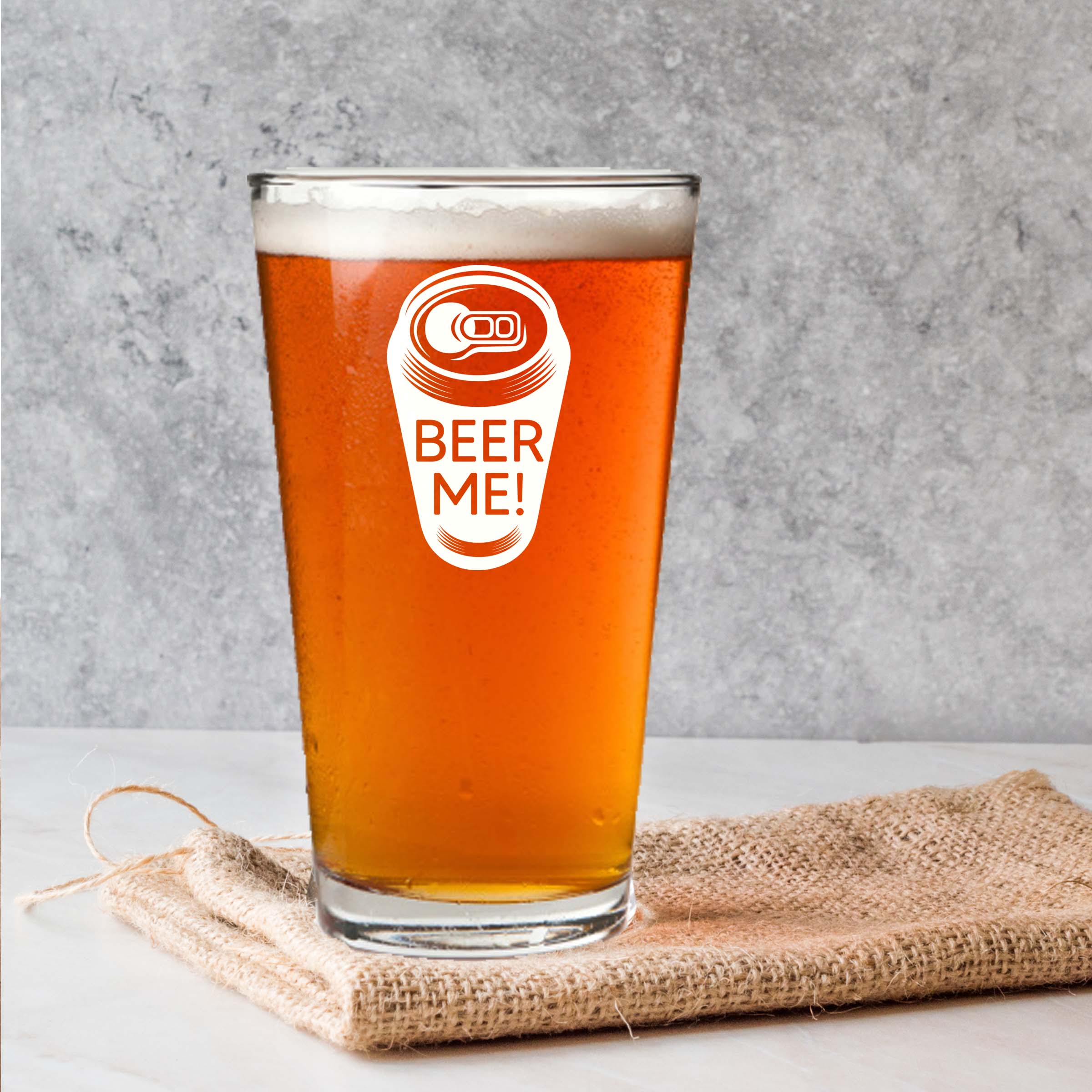 Engraved Beer Me Single Beer Glass