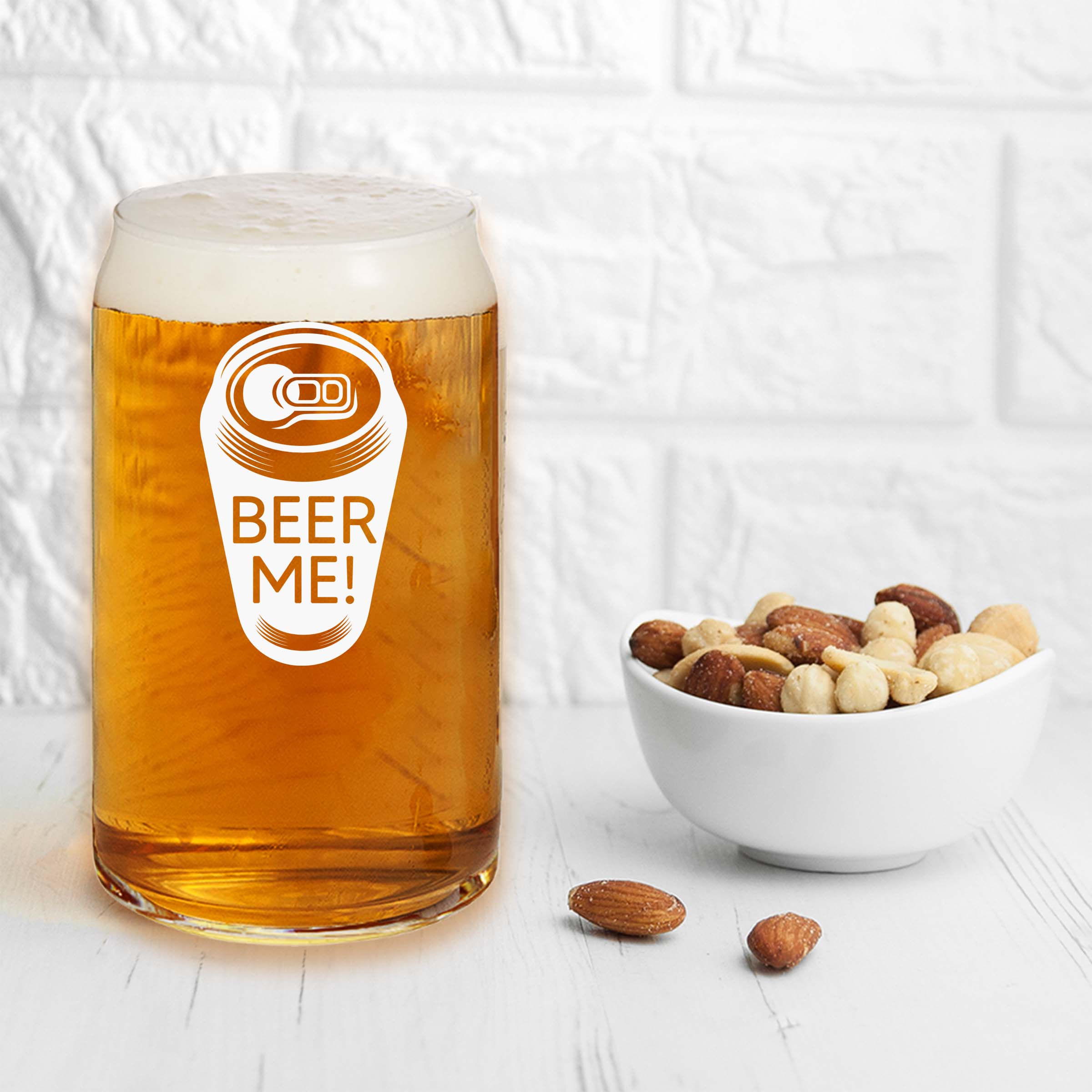 Engraved Beer Me Single Beer Glass