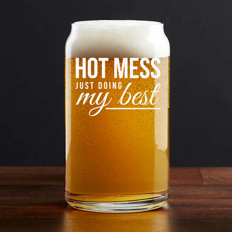 Etched Hot Mess Just Doing My Best Single Beer Glass