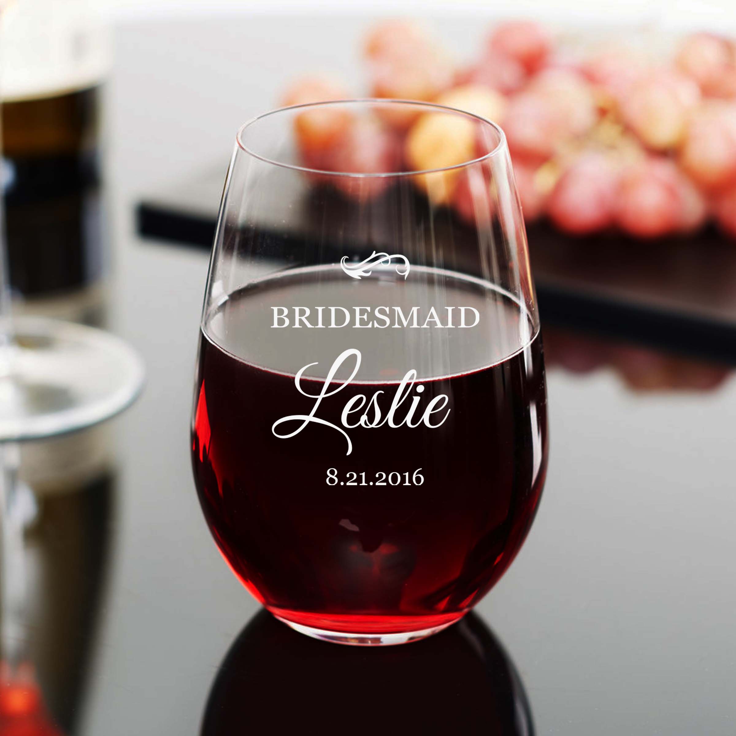 Customized Single Bridesmaid Wine Glass