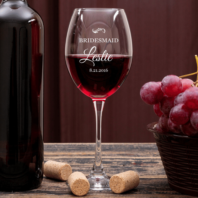 Customized Single Bridesmaid Wine Glass