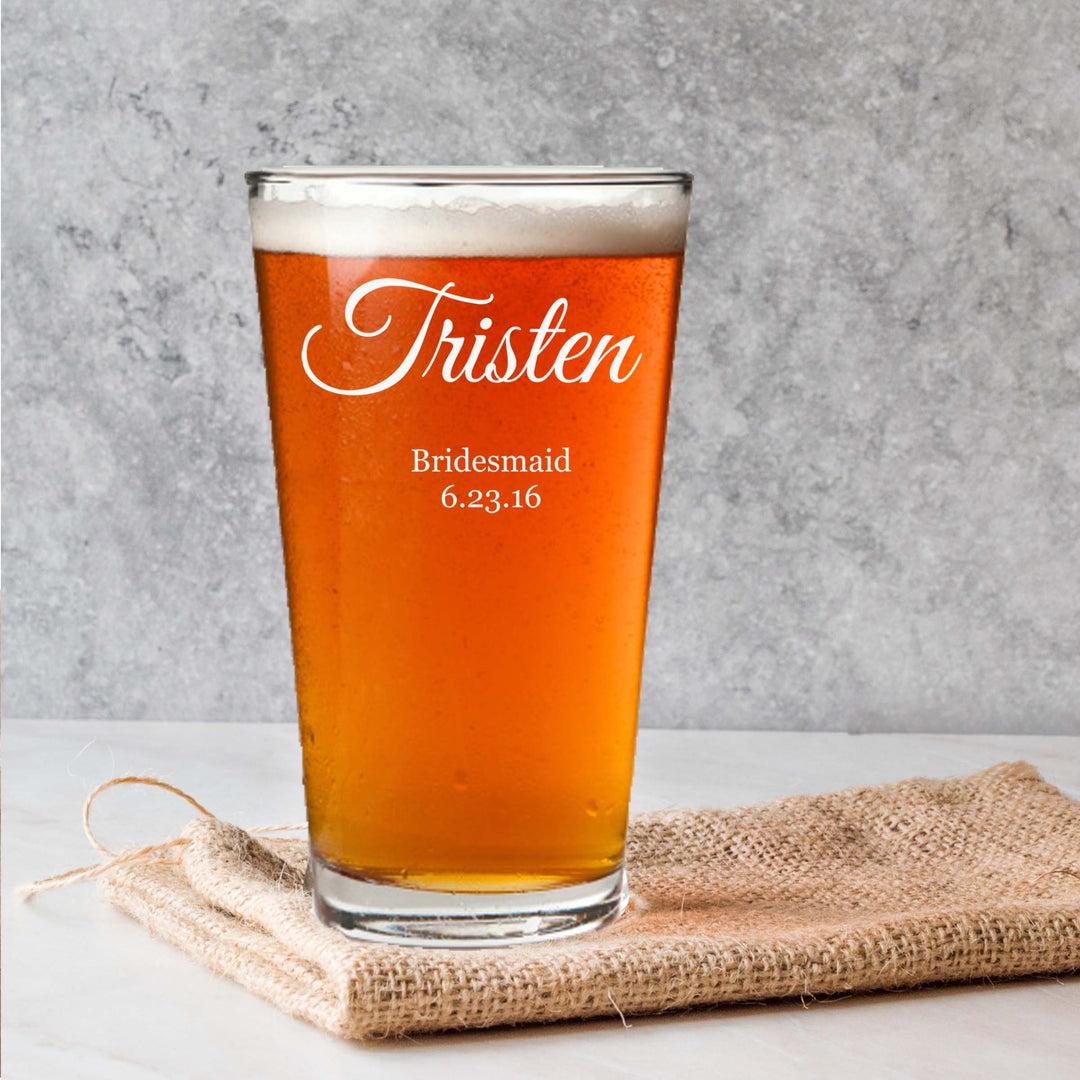 Customized Bridal Party Beer Glass