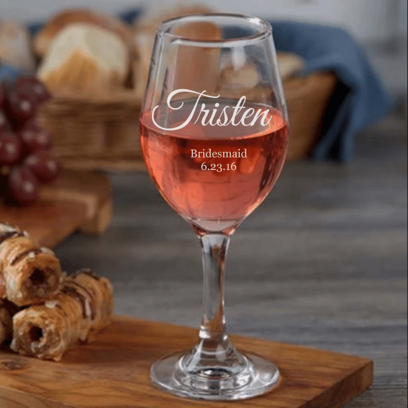 Bridal Party Single Customized Wine Glass