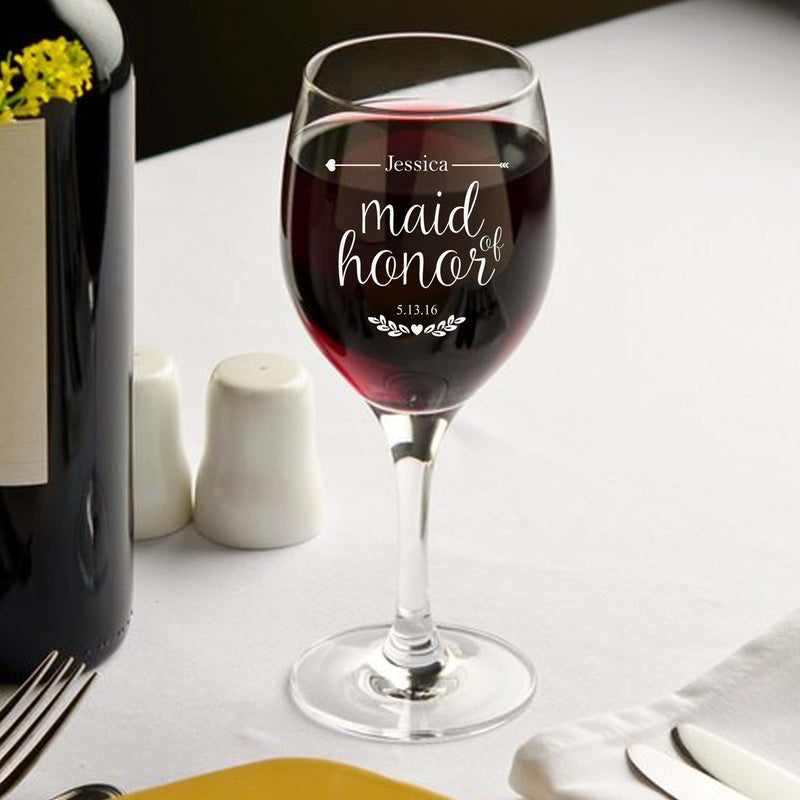 Maid of Honor Beautiful Wine Glass