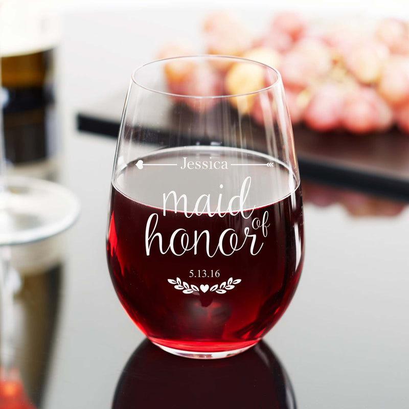 Maid of Honor Beautiful Wine Glass