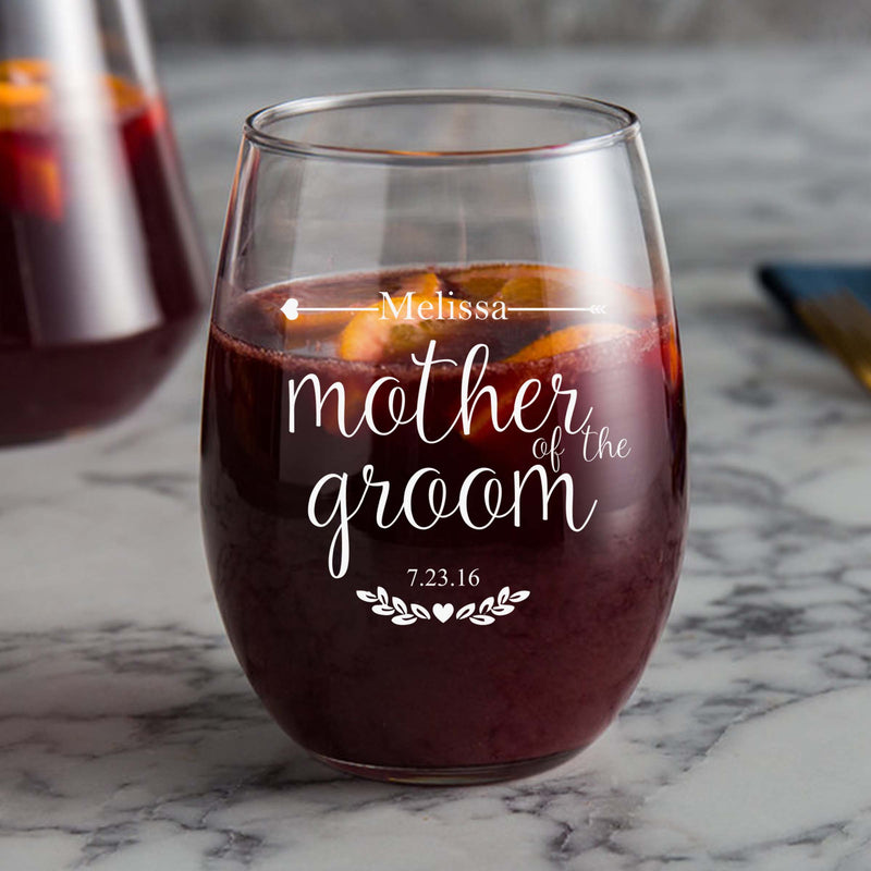 Mother of the Groom Elegant Wine Glass