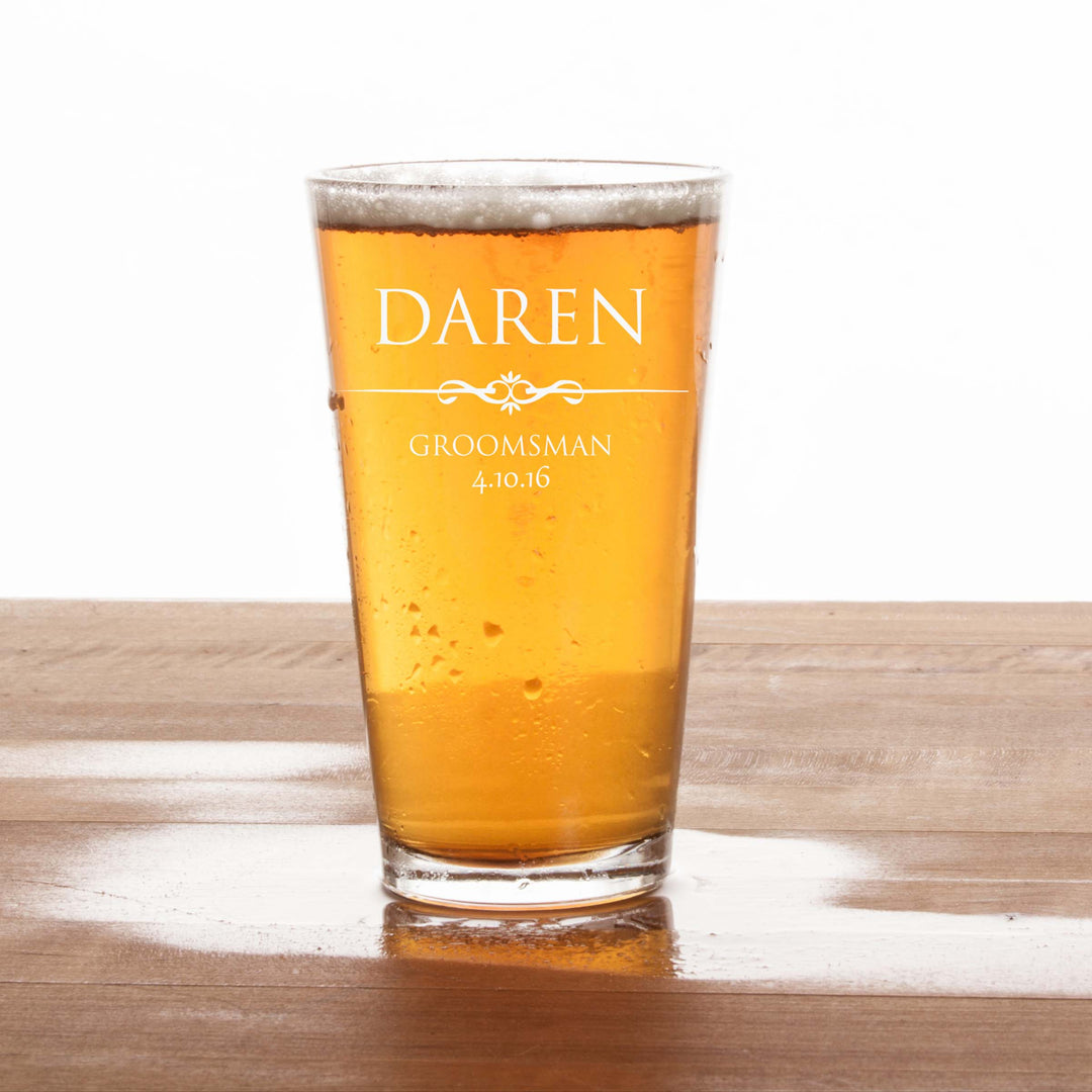 Personalized Groomsmen Beer Glass