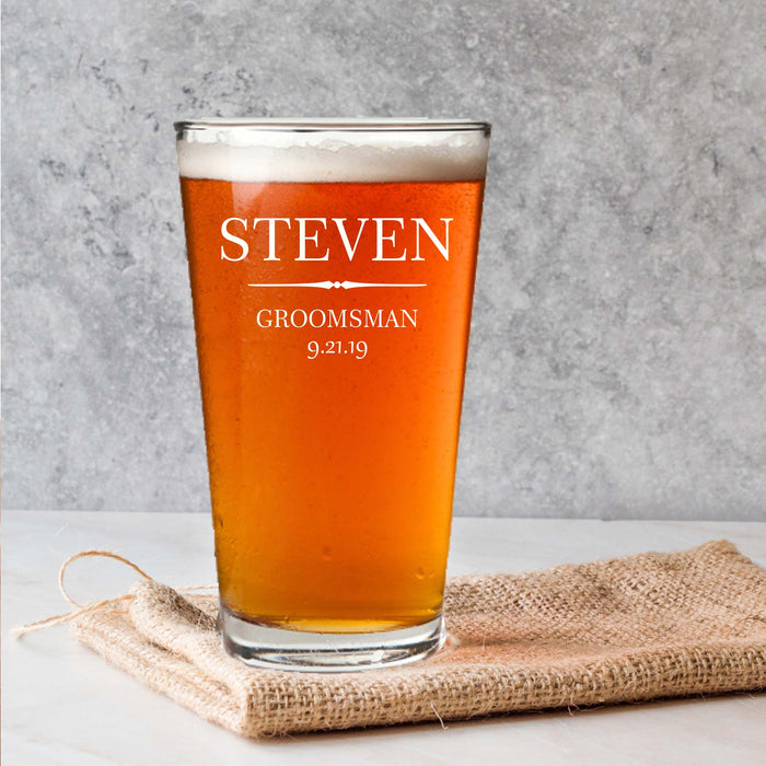Personalized Bachelor's Party Beer Glass