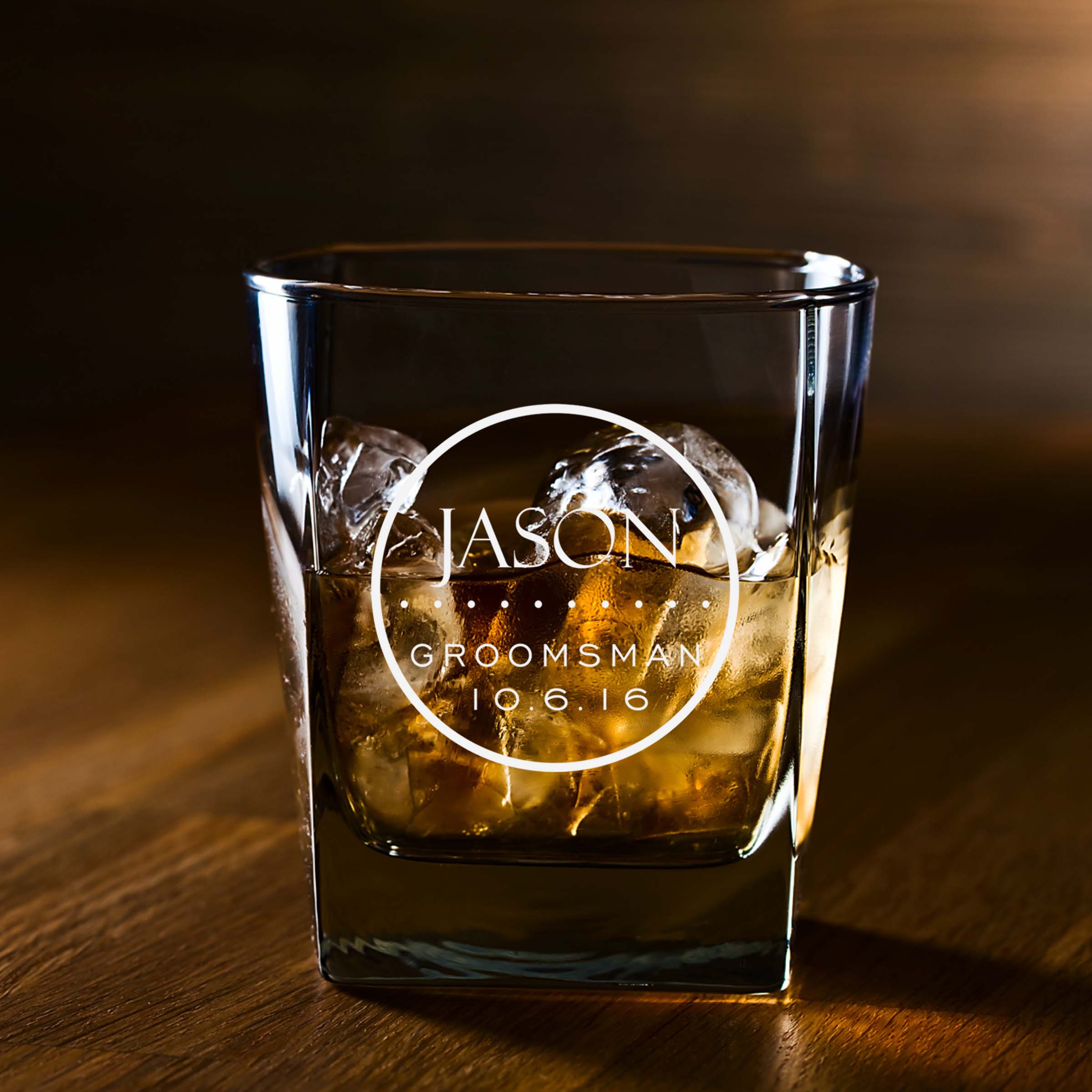 Stylish Groomsman Personalized Scotch Glass