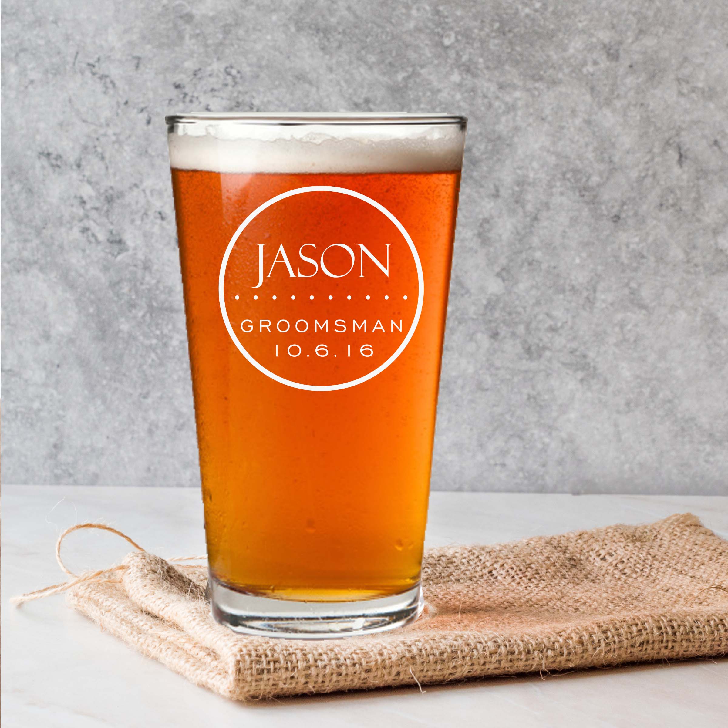 Personalized Bachelor's Party Beer Glass