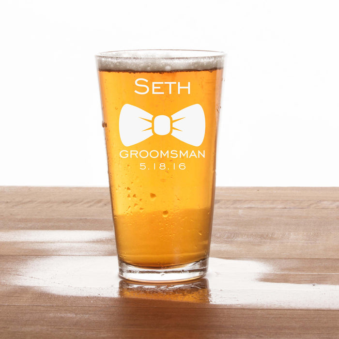 Personalized Groomsmen Beer Glass