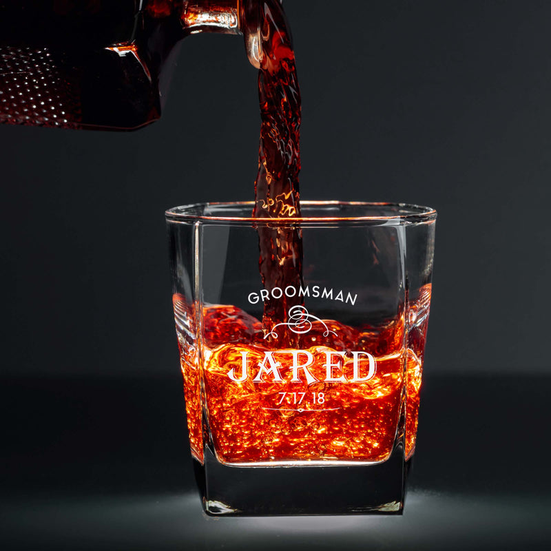 Unique Groomsman Customized Scotch Glass
