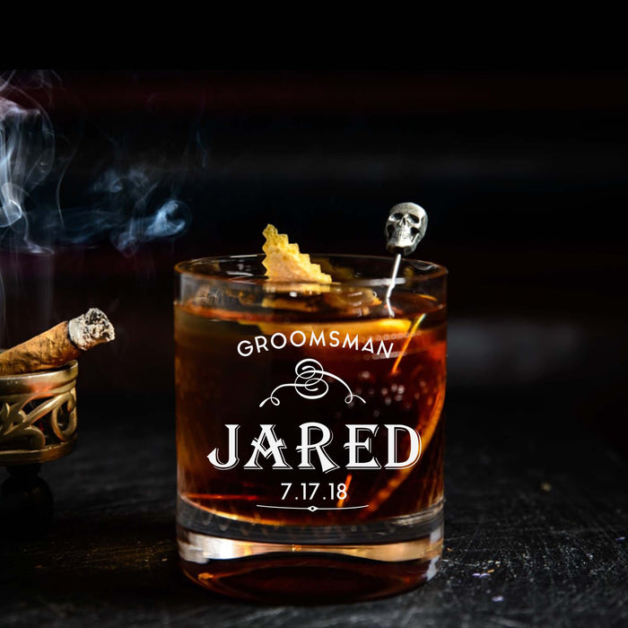 Unique Groomsman Personalized Scotch Glass