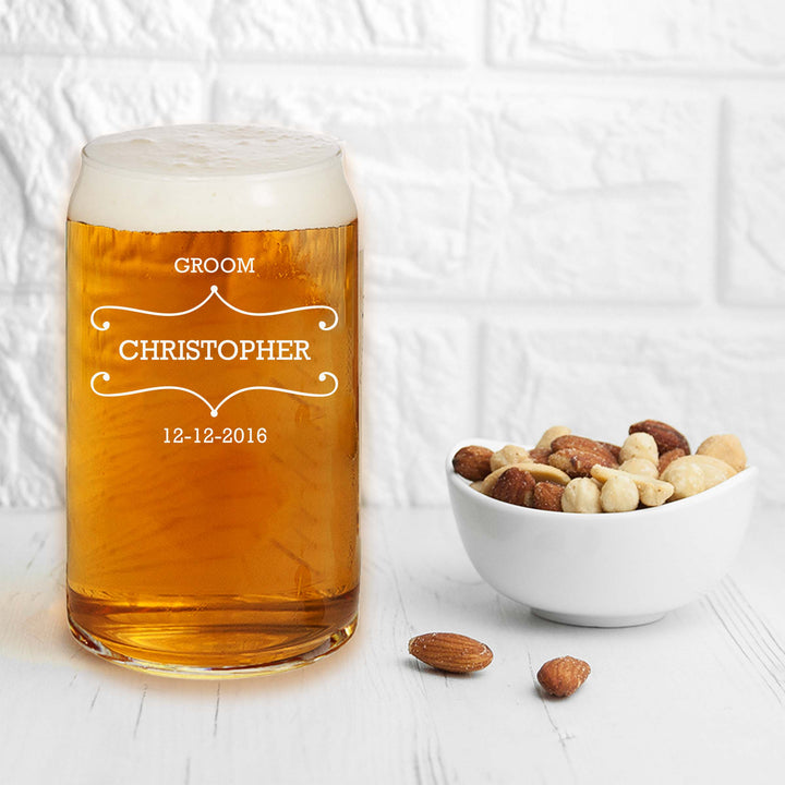 Engraved Groomsman Party Beer Glass