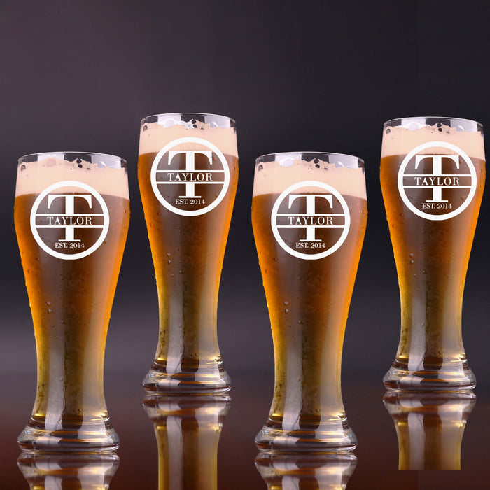 Personalized Engraved Beer Glasses Set
