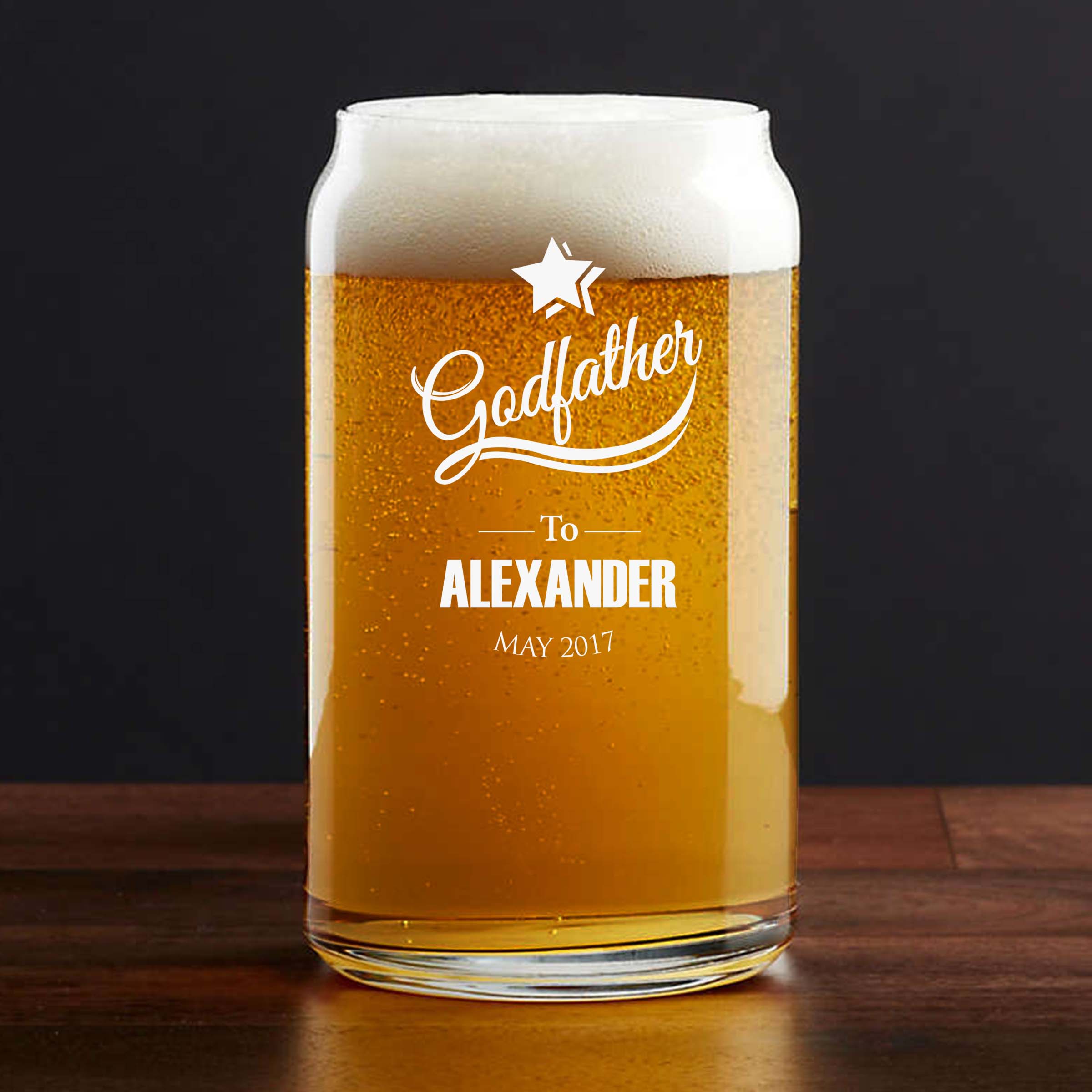 Engraved Godfather Beer Glass