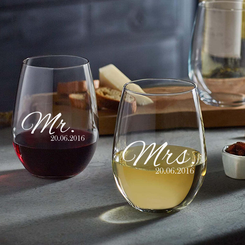 Customized Mr. & Mrs. with Date Glasses