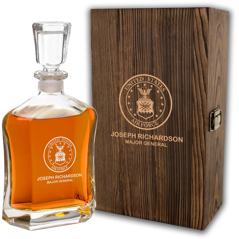 Personalized US Air Force Whiskey Decanter w/ Box