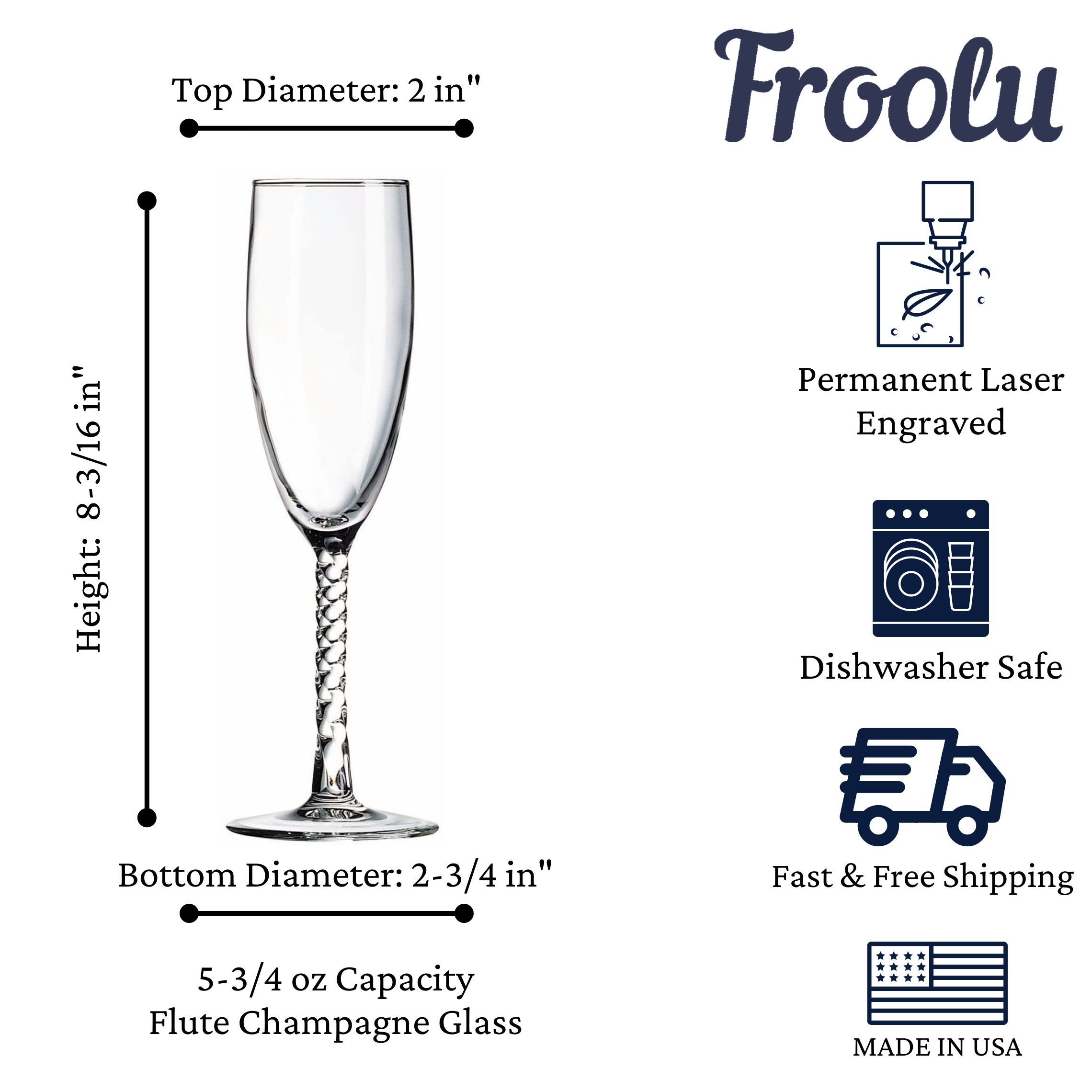 Customized Pair of Anniversary Flutes