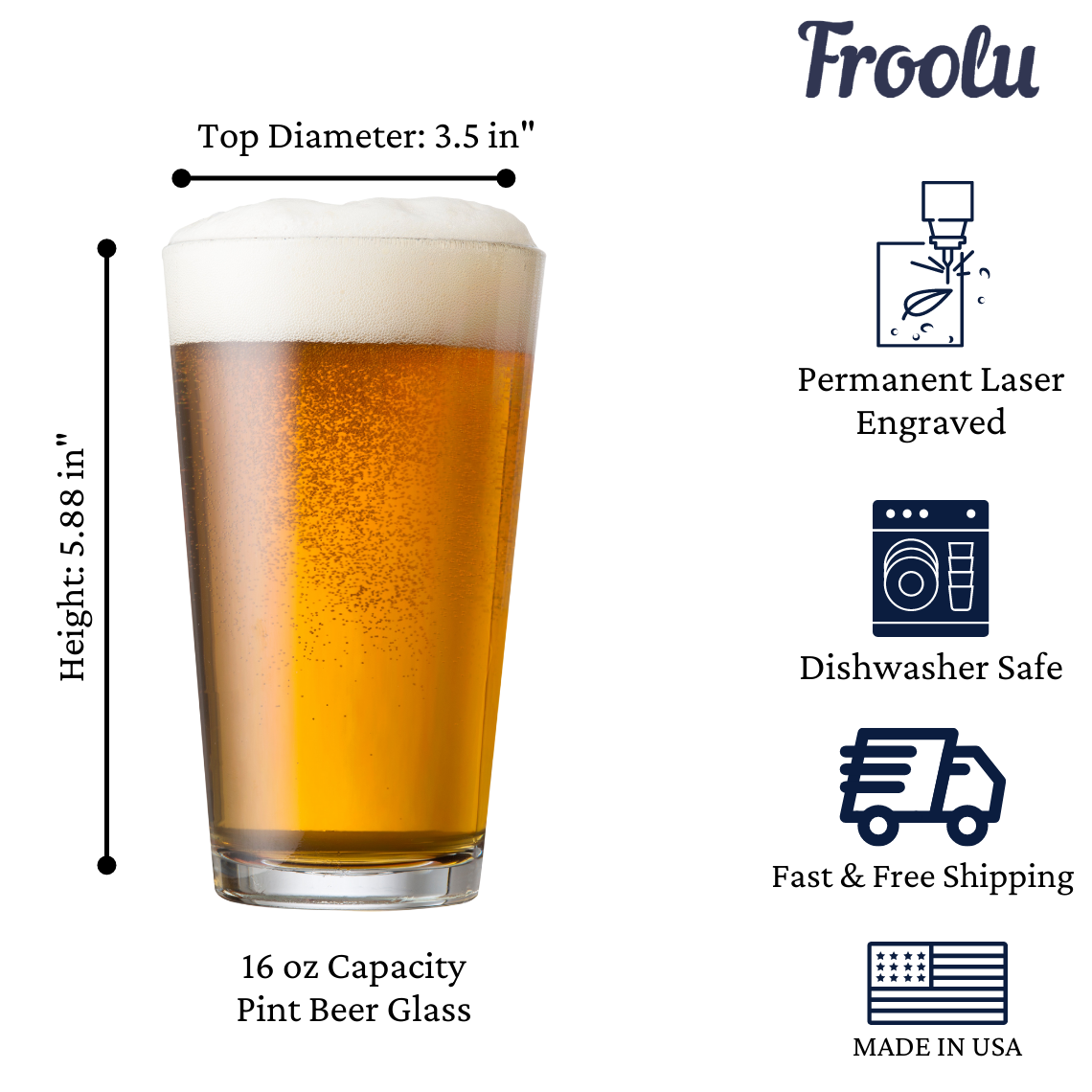 Etched Hangover Loading Single Beer Glass