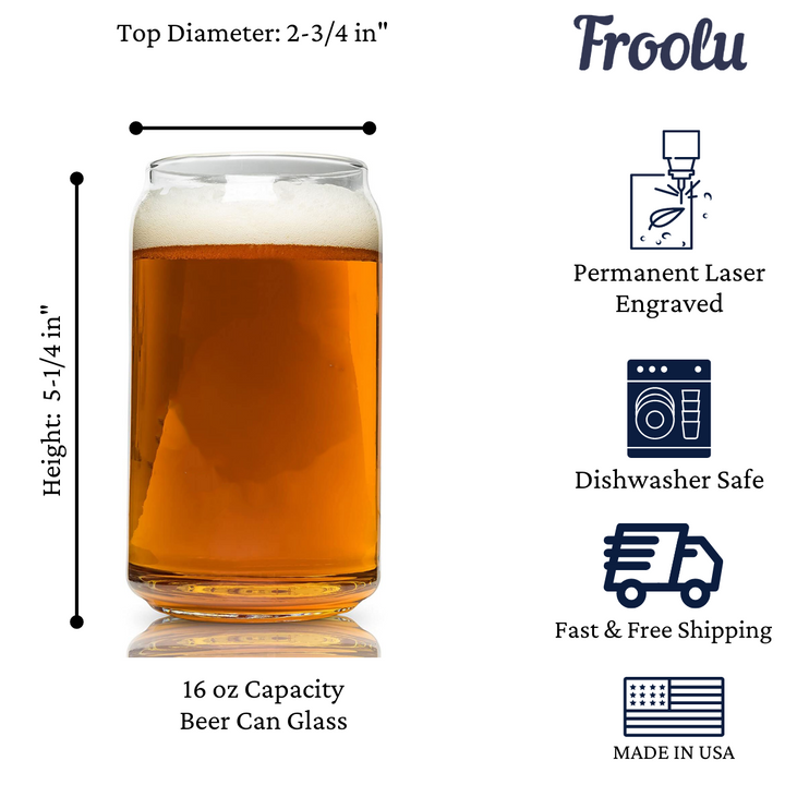 Etched Initial and Name Beer Glass