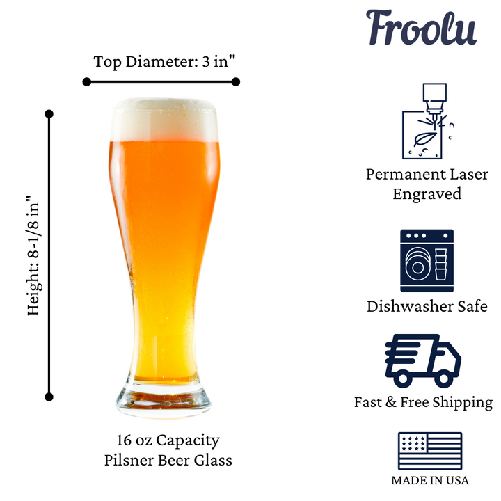 Personalized Caduceus Single Beer Glass