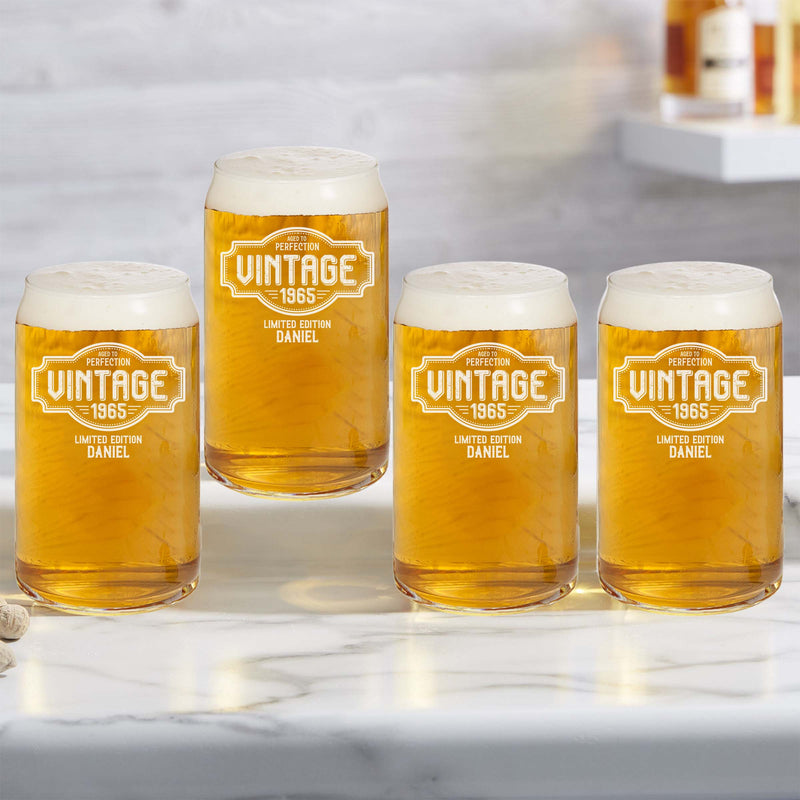 Personalized Craft Beer Pint Glasses - Set of 4
