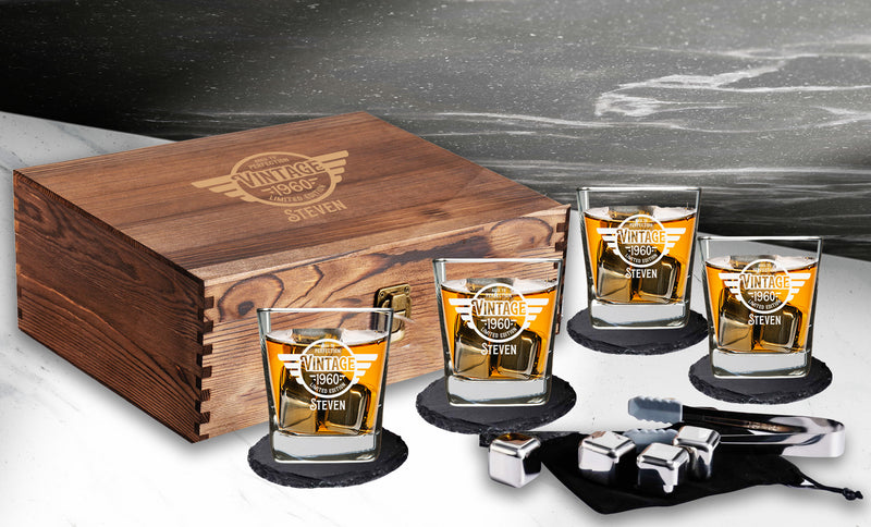 Engraved Vintage Limited Edition Scotch Box Gift Set