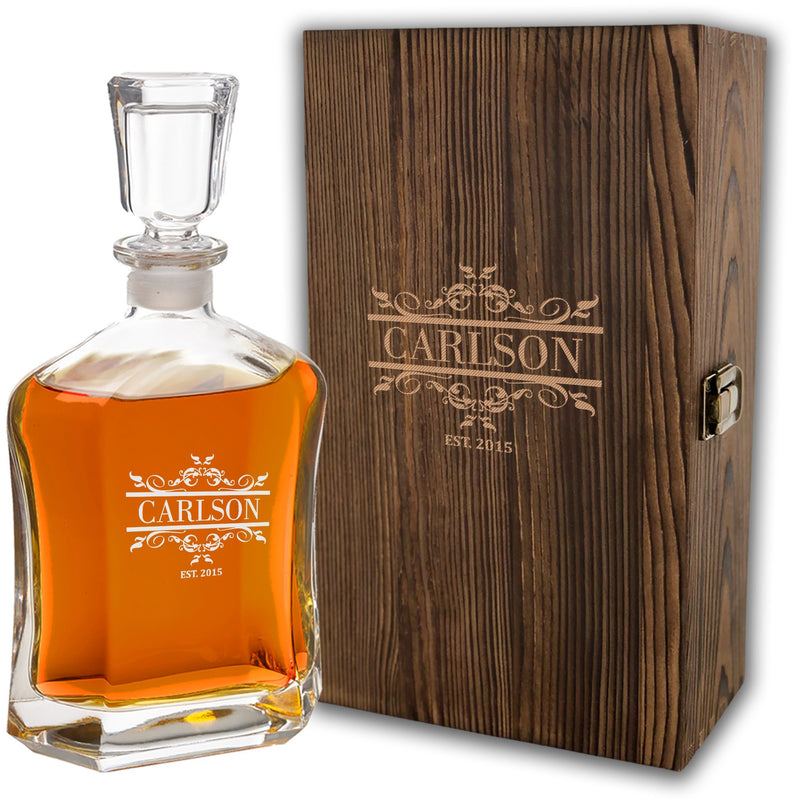 Premium Personalized Whiskey Decanter w/ Box